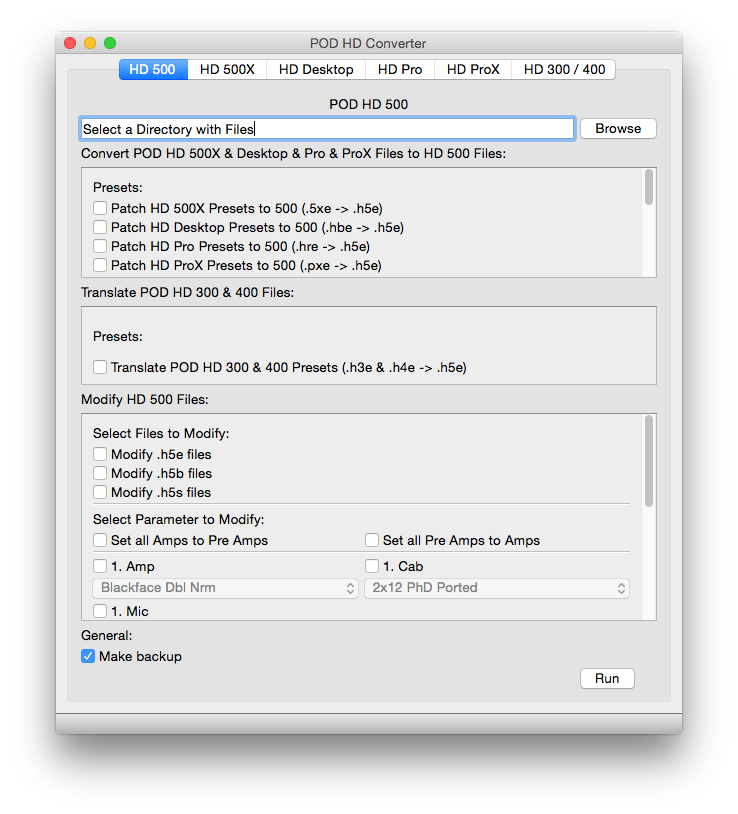 Pod HD Convert Main UI podhd convert Main UI