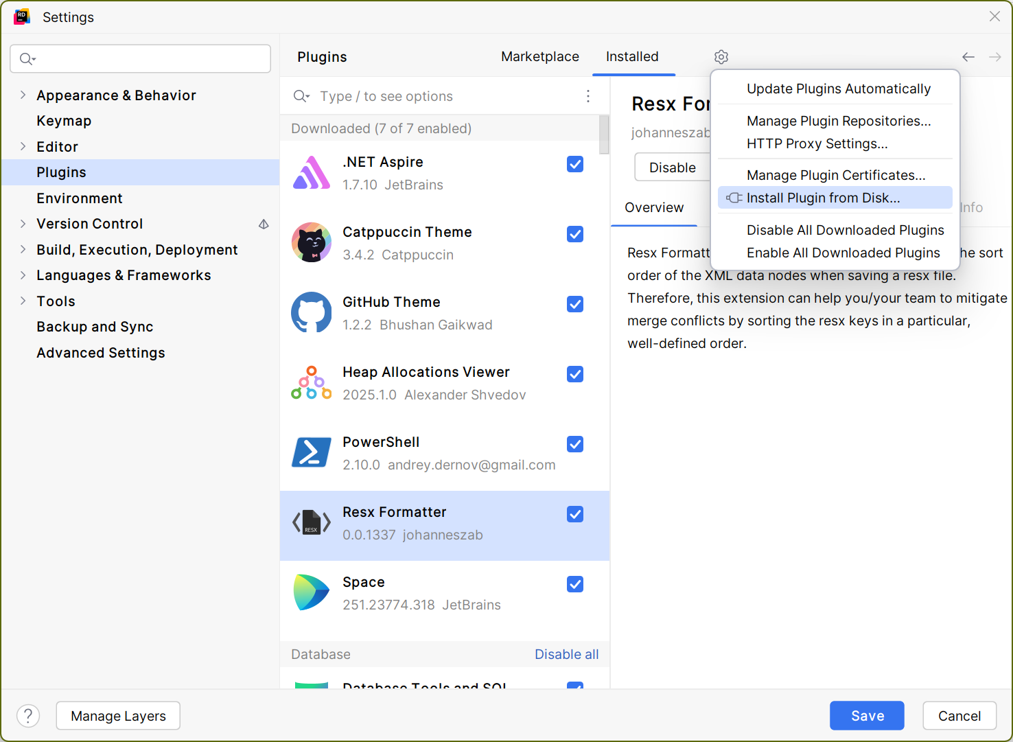 Plugin installation via file